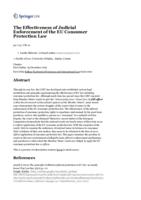 The Effectiveness of Judicial Enforcement of the EU Consumer Protection Law