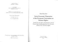 Socio-Economic Dimension of the European Convention on Human Rights