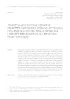 Direktiva (EU) 2017/828 o izmjeni Direktive 2007/36/EZ u pogledu poticanja dugoročnog sudjelovanja dioničara i njezina implementacija u hrvatsko pravo društava