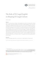 The Role of EU Legal English in Shaping EU Legal Culture