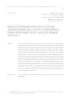 Razvoj supranacionalnog sustava javnih financija u svjetlu primarnog prava Europske unije: analiza prakse Suda EU-a