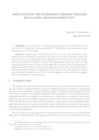 Application of the Matrimonial Property Regimes Regulation: Croatian Perspective