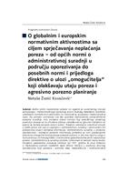 O globalnim i europskim normativnim aktivnostima sa ciljem sprječavanja neplaćanja poreza – od općih normi o administrativnoj suradnji u području oporezivanja do posebnih normi i prijedloga direktive o ulozi „omogućitelja“ koji olakšavaju utaju poreza i a