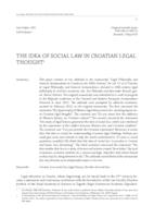 THE IDEA OF SOCIAL LAW IN CROATIAN LEGAL THOUGHT