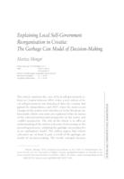 Explaining Local Self-Government Reorganisation in Croatia: The Garbage Can Model of Decision-Making