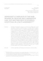 prikaz prve stranice dokumenta Defendant’s confession at the main hearing in Croatian and comparative law: just another piece of evidence, guilty plea or a tacit agreement?