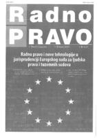 prikaz prve stranice dokumenta Radno pravo i nove tehnologije u jurisprudenciji  Europskog suda za ljudska prava i tuzemnih sudova