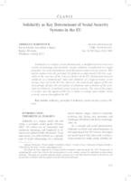 prikaz prve stranice dokumenta Solidarity as Key Determinant of Social Security Systems in the EU