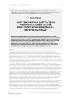 prikaz prve stranice dokumenta Odštetnopravna zaštita zbog neodgovarajuće usluge privatnopravnih registara u hrvatskom pravu