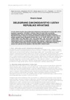prikaz prve stranice dokumenta Delegirano zakonodavstvo i Ustav RH