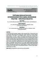 prikaz prve stranice dokumenta Stečajna regulativa kao intervencionistička mjera ekonomske politike - hrvatska iskustva