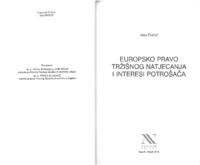 prikaz prve stranice dokumenta Europsko pravo tržišnog natjecanja i interesi potrošača