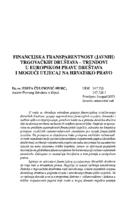prikaz prve stranice dokumenta Financijska transparentnost (javnih) trgovačkih društava - trendovi u europskom pravu društava i mogući utjecaj na hrvatsko pravo