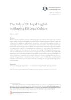 prikaz prve stranice dokumenta The Role of EU Legal English in Shaping EU Legal Culture