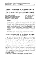 prikaz prve stranice dokumenta LIGHTS AND SHADOWS ON THE IMPLEMENTATION OF THE ALTERNATIVE DISPUTE RESOLUTION (ADR) SYSTEM IN THE ITALIAN AND CROATIAN TAX TRIAL