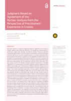 prikaz prve stranice dokumenta Judgment Based on Agreement of the Parties: Analysis from the Perspective of Practitioners’ Experience in Croatia