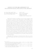 prikaz prve stranice dokumenta Annex G of the 2001 Agreement on Succession Issues: Self-executing or Not?