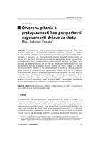 prikaz prve stranice dokumenta Otvorena pitanja o protupravnosti kao pretpostavci odgovornosti države za štetu