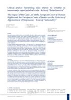 prikaz prve stranice dokumenta Utjecaj prakse Europskog suda pravde na kriterije za imenovanje zapovjednika broda - kriterij “državljanstva”